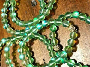 Tibetan Wealth Braclets, GREEN Glowstones