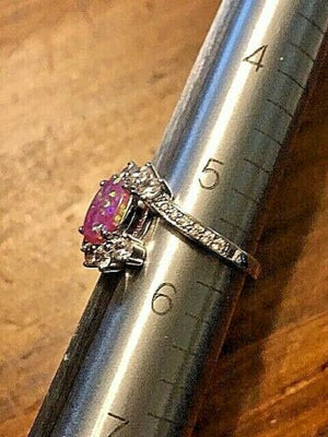 SANGUINE DJINN, RING WITH OPALESCENT STONE STERLING