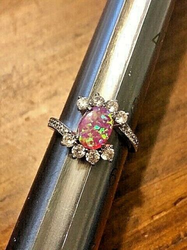 SANGUINE DJINN, RING WITH OPALESCENT STONE STERLING