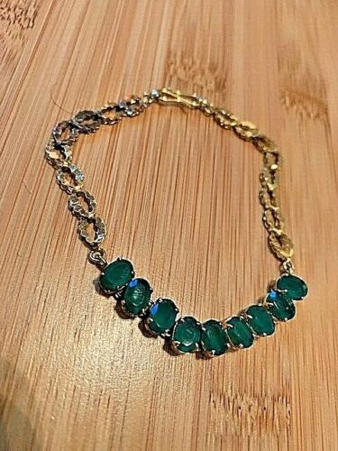 NINE STONES FOR DRUID WEALTH, GREEN GEMSTONE BRACELET