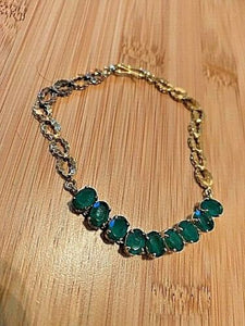 NINE STONES FOR DRUID WEALTH, GREEN GEMSTONE BRACELET
