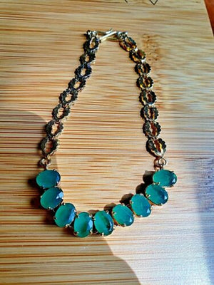 NINE STONES FOR DRUID WEALTH, GREEN GEMSTONE BRACELET