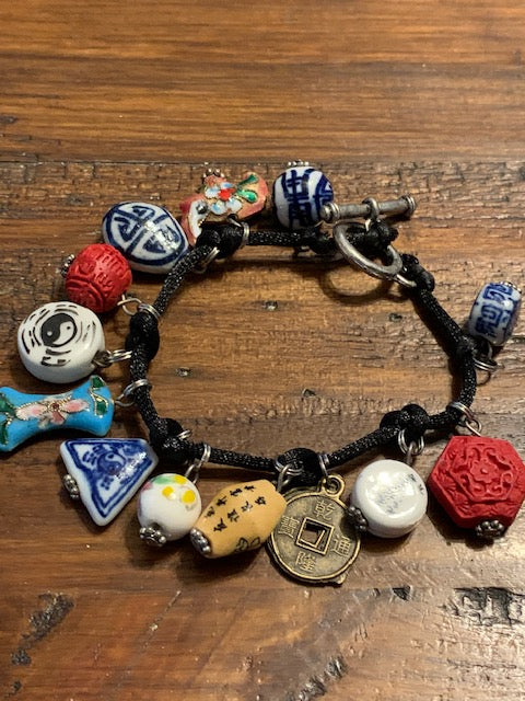 Luck in All Things vintage Asian Charm Bracelet