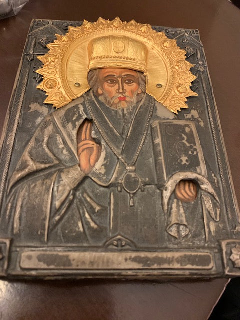 An Original, Hand-Painted, Russian Antique Icon w/Impressive , Powerful Magic