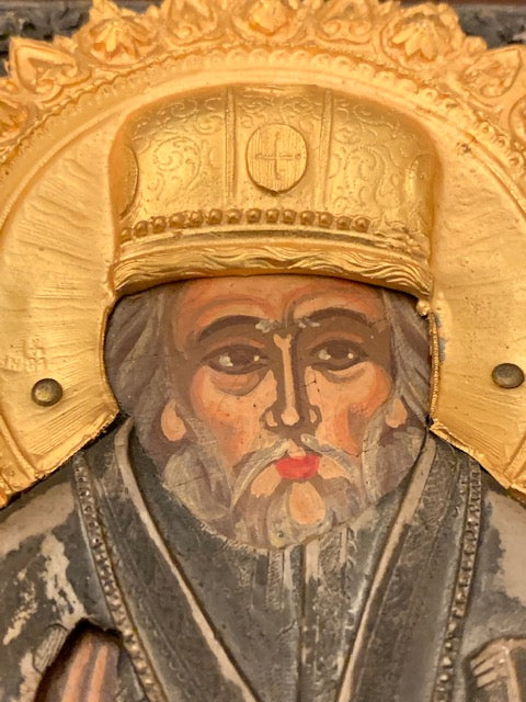 An Original, Hand-Painted, Russian Antique Icon w/Impressive , Powerful Magic