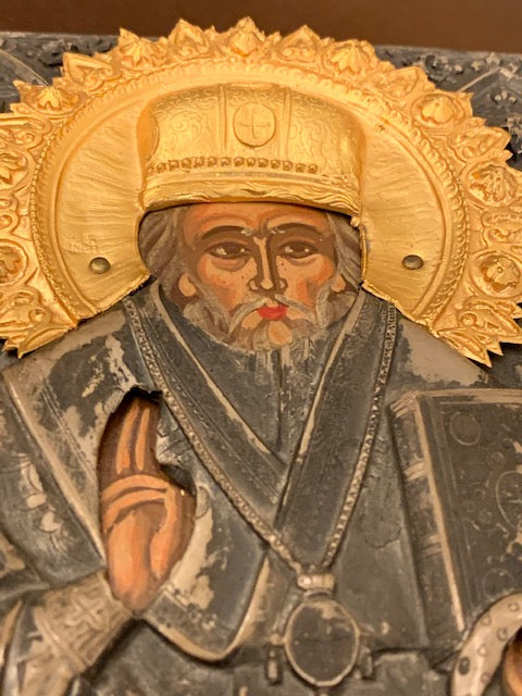 An Original, Hand-Painted, Russian Antique Icon w/Impressive , Powerful Magic