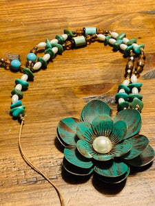 Celtic Wealth Offering (Real Turquoise and Copper Necklace)