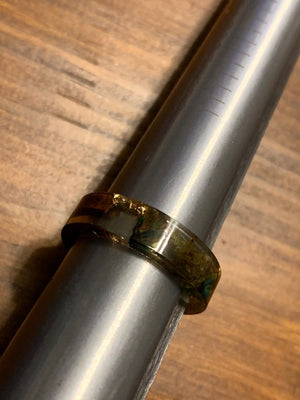 13 Voices of Universal Wisdom:  Resin, Fossil Wood, Gemstones, and Real Gold Flake Rings