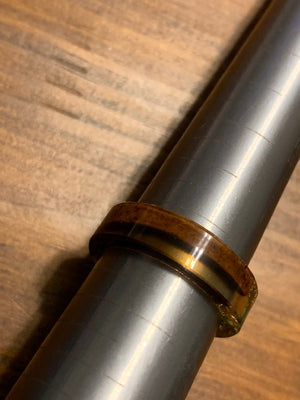 13 Voices of Universal Wisdom:  Resin, Fossil Wood, Gemstones, and Real Gold Flake Rings