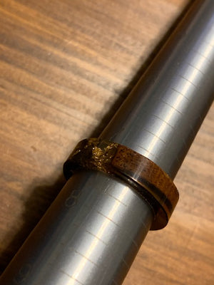 13 Voices of Universal Wisdom:  Resin, Fossil Wood, Gemstones, and Real Gold Flake Rings