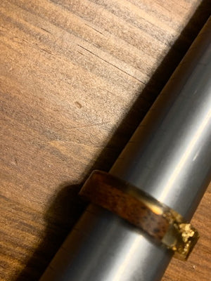 13 Voices of Universal Wisdom:  Resin, Fossil Wood, Gemstones, and Real Gold Flake Rings