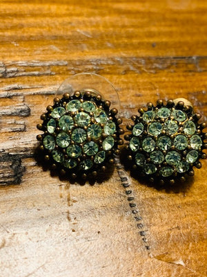 Summoning the Power and Magic of Capricorn (green rhinestone earrings)