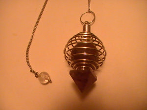 Blood Pendulums-- Gems of Isis  AMETHYST SPIRIT CAGE