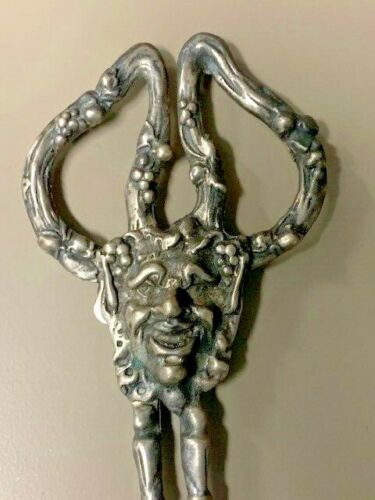Antique, Solid Sterling Silver Shears w/ the Face of  a Deity:  Shears of Mithras
