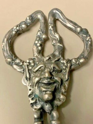 Antique, Solid Sterling Silver Shears w/ the Face of  a Deity:  Shears of Mithras