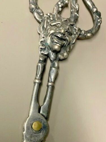 Antique, Solid Sterling Silver Shears w/ the Face of  a Deity:  Shears of Mithras